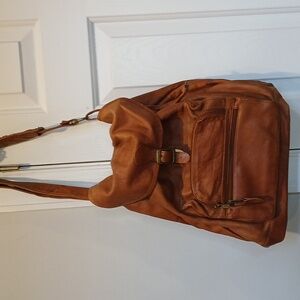Vintage leather drawing purse bag